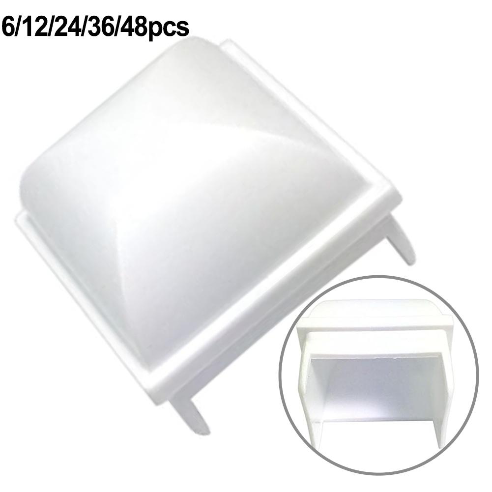 White PP Pool Fence Post Covers Fits 1 5 Inch Square Hollow Posts for Enhanced Safety Around Above Ground Pools