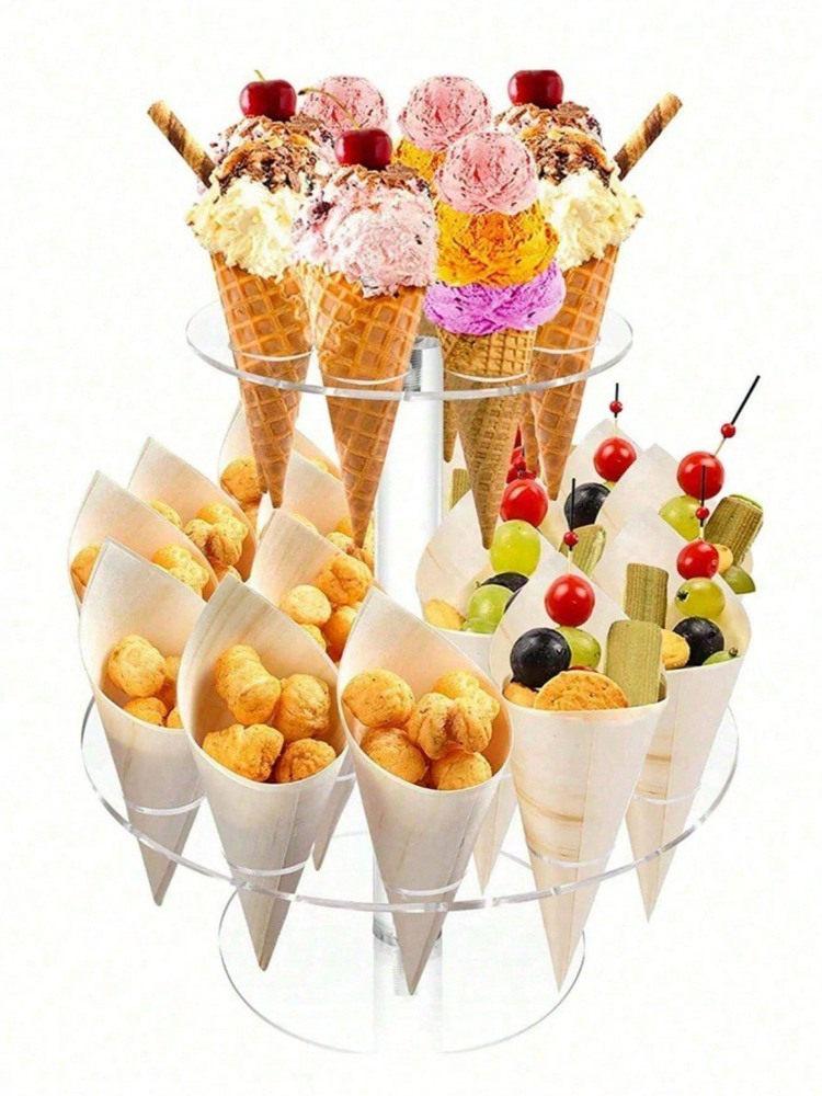 Acrylic Transparent Ice Cream Cone Display Stand