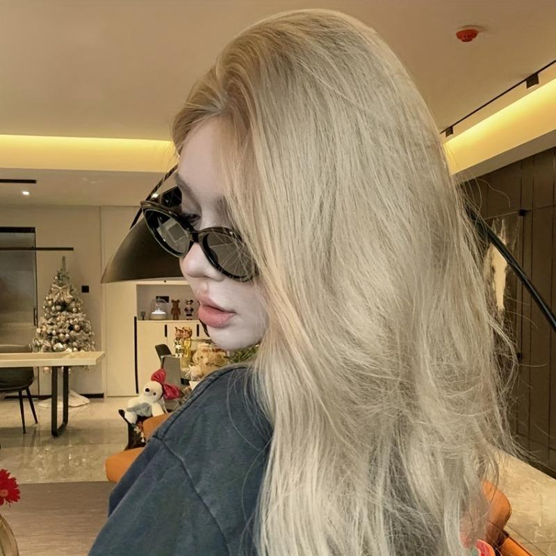 Chic Cat Eye Glasses Plastic Frame with Anti-Reflective Plastic Lens Fashion Street Snap Trendy Style Unisex Decorative Eyewear