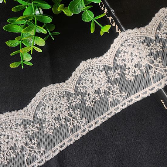 3Meters/lot 6.7cm wide white beige snowflake mesh embroidery lace children's clothing home textile women's clothing skirt decoration accessories