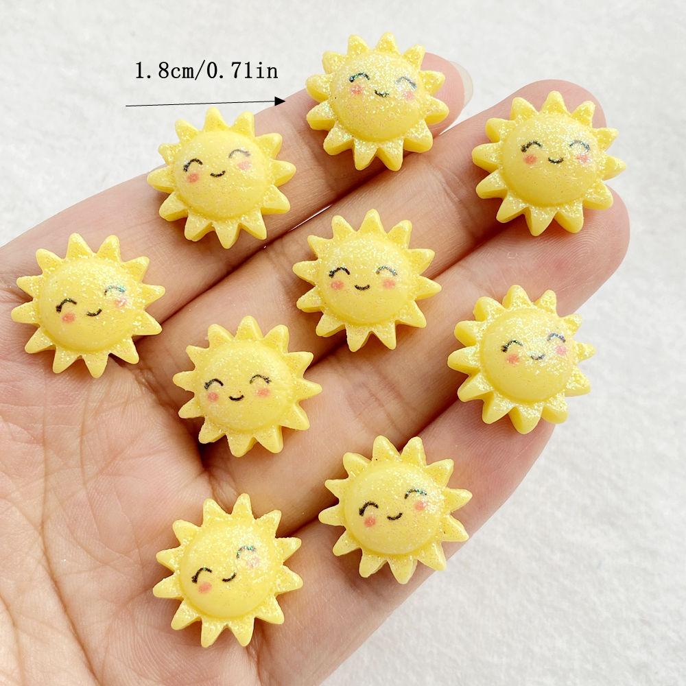 

12PCS Resin Cute cartoon sunflower Figurines Flat back Stone DIY Wedding Jewelry Decor Scrapbooks Accessories Crafts жёлтый