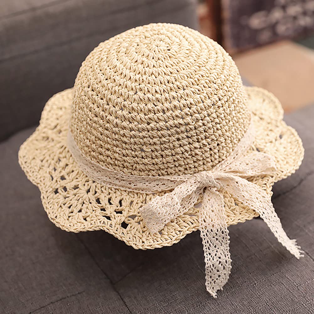 Straw Hat for Wide Brim Straw for Girls Years Summer with Sun UV Protection Blackout Farm Going Beach Beige [LONTG] Kids, Hat, Hat, 0-3 Old, Hat,