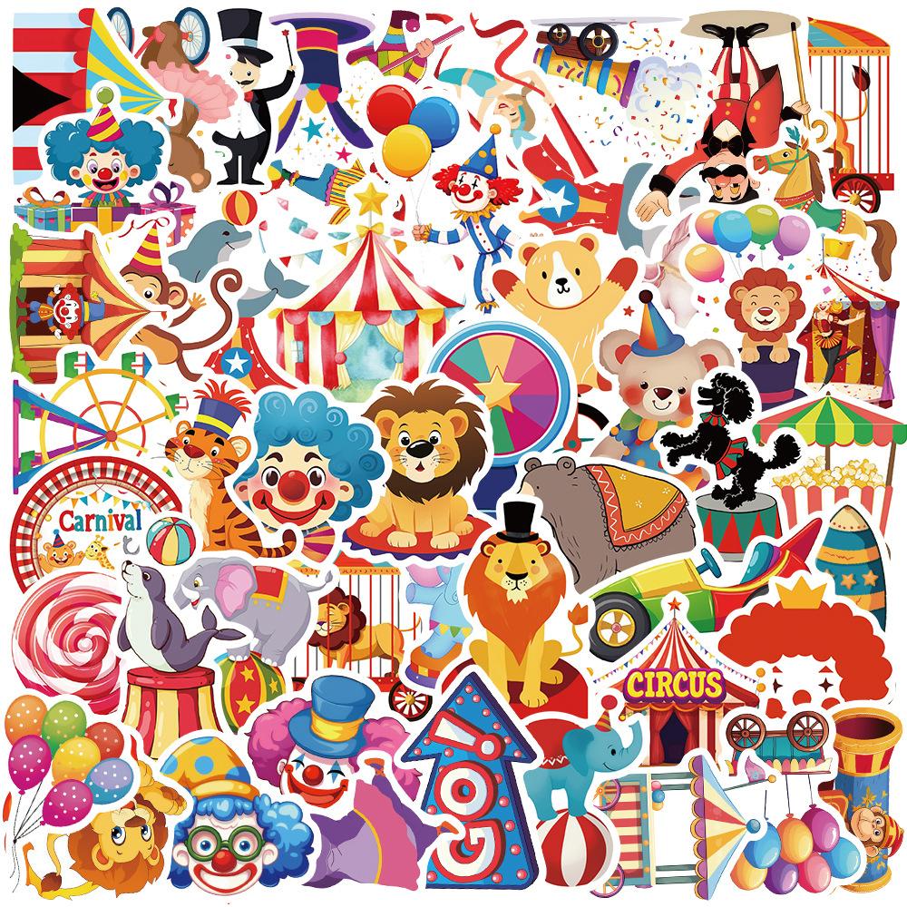 

50 Carnival Circus Graffiti Stickers Decorate Guitar Laptop Suitcase DIY Waterproof Stickers