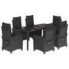 VidaXL 7-Piece Garden Dining Set with Cushions, Table and Chairs with Adjustable Backrest, Outdoor Furniture, 3212892