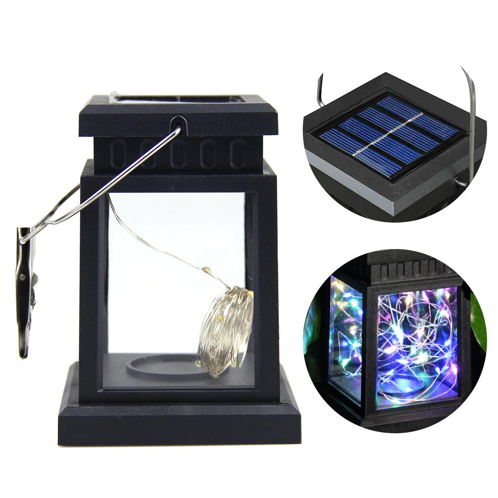 1pcs Retro Palace Lantern Outdoor Solar Lights Hanging Candle Lamps Landscape Yard Light Garden Decor Balcony Terrace Lamp