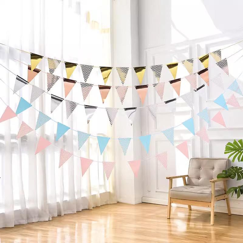 Birthday Party Pennant Birthday Party Decoration Scene Arrangement Trunk Kindergarten Hanging Flag Banner Pulling Flag