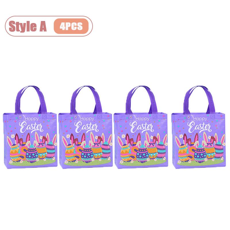 4-40PCS Easter Themed Non Woven Bags Collection Holiday Gift Bags Valentines Party Packaging Shopping Tote Waterproof Decor