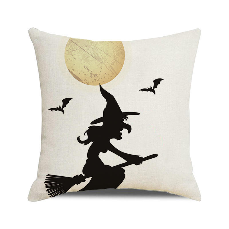 Halloween Bat Crow Pumpkin Print Cushion Cover Home Living Room Sofa Decoration Throw Pillow Cover