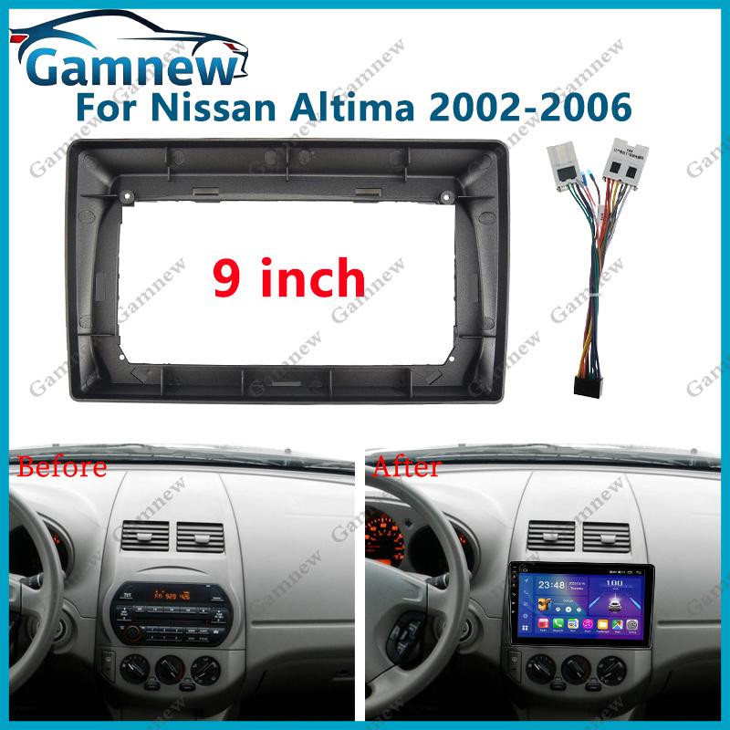 9 Inch Car Frame Fascia Adapter Android Radio Dash Fitting Panel Kit For Nissan Altima 2002-2006