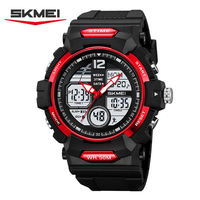 Men's Watch World Time Waterproof Luminous Sports Electronic Watch Student Outdoor Sports Electronic Watch