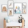 Tierbürste Zähne Wandbild Aquarellkunst Poster Druck Niedliches Faultier Vogel Lama Kind Kinderzimmer Wand Leinwandgemälde Badezimmer Heimdekor