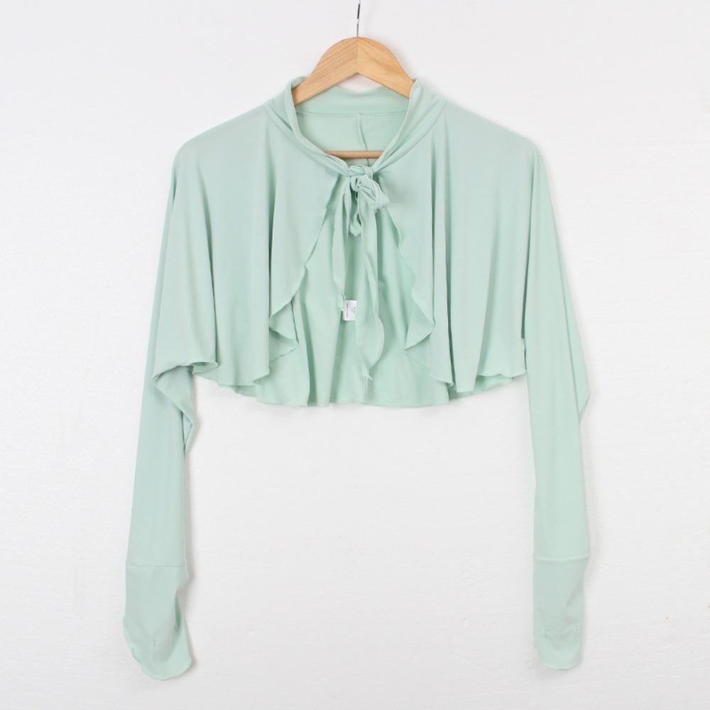 

Укороченный топ с длинным рукавом и защитой от УФ-лучей, ультратонкая накидка из ледяного шелка, дышащие рукава-солнцезащитный крем, женский