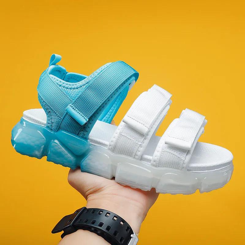 Korean Fashion Men Summer Sandals 2025 Beach Men's Platform Sandals Hook & Loop Luxury Designer Sandals Men sandalia masculina