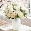 Artificial Flowers Champagne Color Artificial Peony Fake Peonies Bouquet Rose Flower Wedding Brial Fake Bouquet Home Decoration