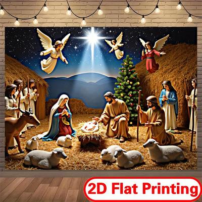 1 Pezzo Grande Presepe Decorazione Sfondo di Natale Sfondo Invernale Decorazioni Sfondo Per Studio Fotografico Photo Booth