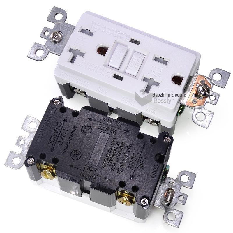 US Standard 20A 125V GFCI Socket with LED Indicator and Leakage Protection
