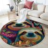 Sloth Pattern Round rug,Carpet Rug for Living Room Bedroom  Playroom ,Non-slip Floor Mat,Holiday Gifts and Birthday Gifts.