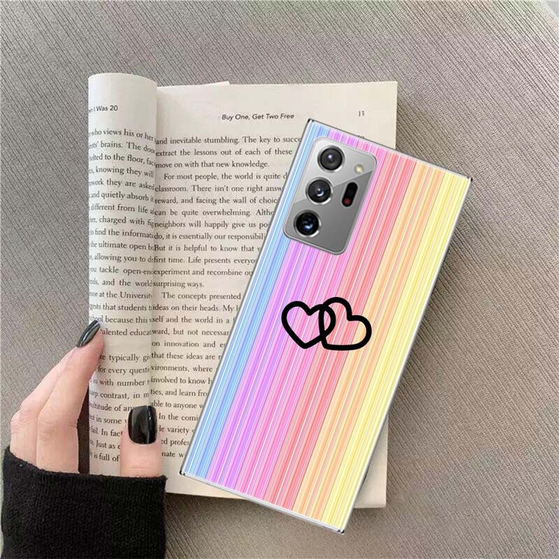 Rainbow Gradient Love Phone Case for Samsung A17 A37 A57 A07 A16 A26 A36 A56 A05S A15 A25 A35 A55 Galaxy A03 A13 A23 A33 A53 A50