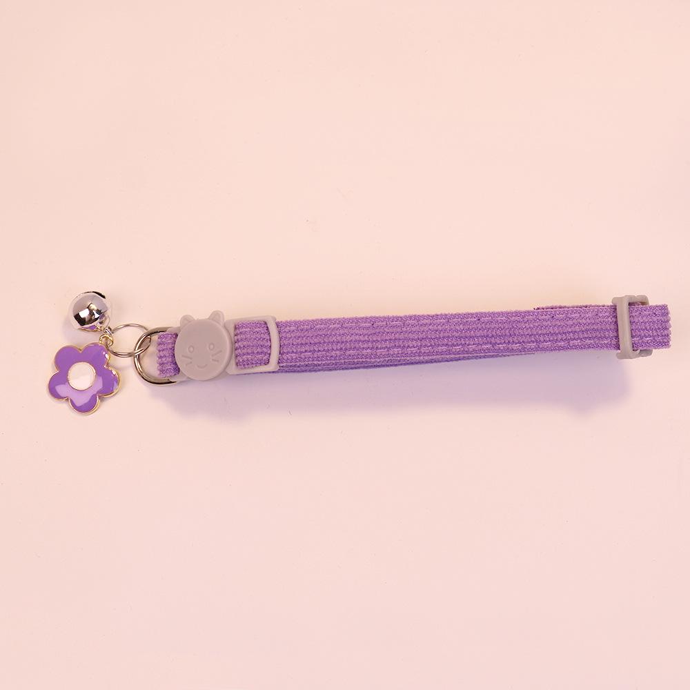 Adjustable Safety Corduroy Choker: Cute Bell Flower Collar for Dogs & Cats