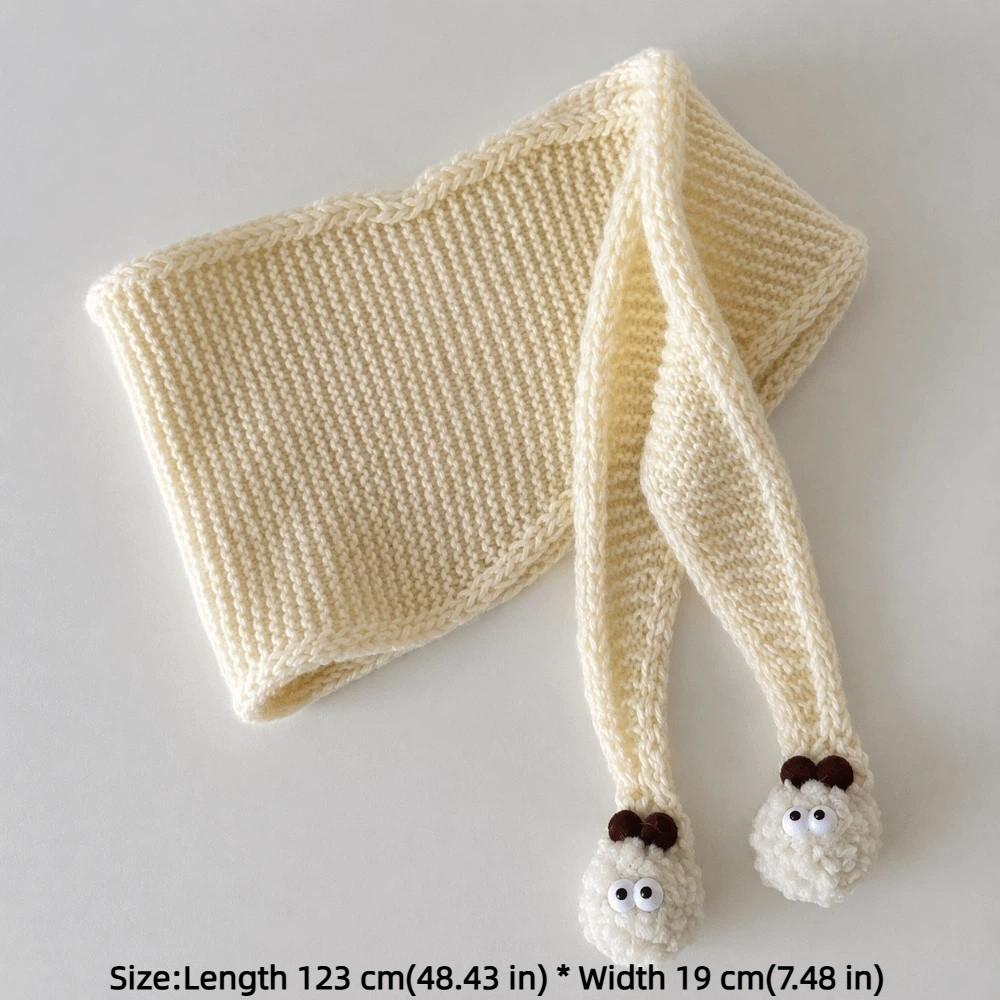 Soft Kids Knitted Scarf Windproof Fluffy Ball Neckerchief Fashion Children Neck Warmer Outdoor Use