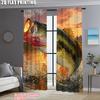 2pcs,2D Plane Printing Window Curtain Fishing Enthusiast Durable Polyester (without Rod) Outdoor Decorations for Season Home