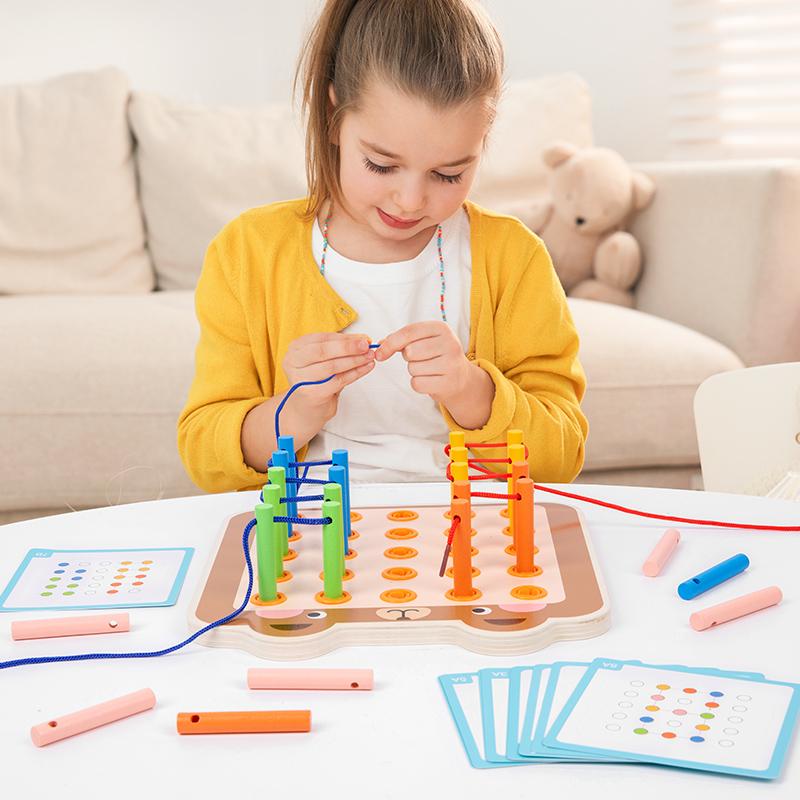 Montessori Educational Rope Play Early Educational Threading Parent-Child Toys Exercise Hands and Feet Flexibility Toys Gifts
