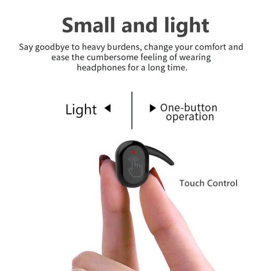 Wireless Earphones Poratable Smart Touch Rechargeable Bluetooth-compatible 5.0 In-ear Headset for Running