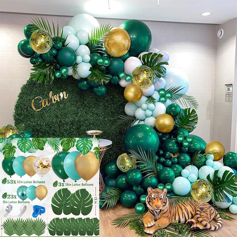 Green Jungle Series Balloon Birthday Party Arch Balloon Set Decoration Balloon Chain