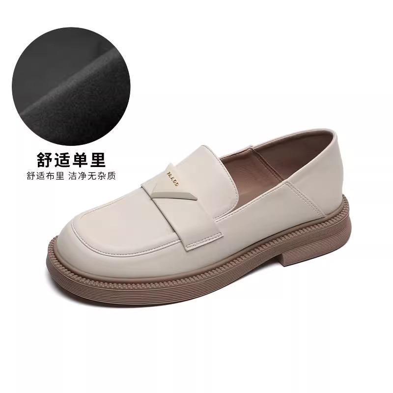 

Лоферы женские весенне-осенние jk одинарные туфли универсальная платформа весна черный на одной педали толстый каблук ретро британский стиль маленькие кожаные туфли 40 бежевый