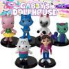 Dollhouse 6pcs Gabbys Cute Figure Model Toy Doll Pvc Ornament Kids Gift Decor