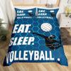 Ice Hockey Duvet Cover Hockey Sports Event Comforter Cover For Boys Girls Eat Sleep Hockey Winter Sports Hobby Bedding Set
