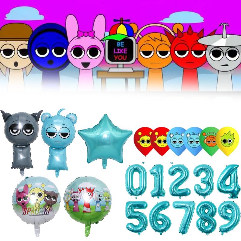 Foil Sprunki Cartoon Balloons Colorful Wedding Festival Birthday Decoration