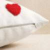 Valentines Day Throw Pillowcase 3D Heart Embroidery Short Plush Luster 45*45cm Hidden Zipper Closure Pillow