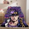 JoJo's Bizarre Adventure Flanelldecke mit Aufdruck, Bettwäsche im Cartoon-Design für Sofa, Gemütliche Heimdekoration, Reise-Picknick-Decke_LIAN
