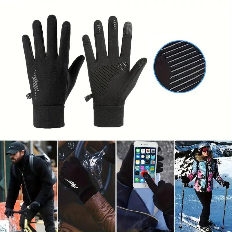 Winter Warm Cycling Gloves Bicycle Warm Touchscreen Full Finger Glove Waterproof Outdoor Bike Skiing Fishing Motorcycle Riding