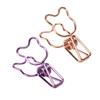 100Pcs Bear  Clamps Cute Shape Strong Clamping Sturdy Metal Hollow  Clips for Office Wor