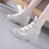 Thick Soled Short Boots, Children's New Breathable Thin Style, Inner Height Increasing Shoes, Mesh Boots, Hollowed Out Cool Boots