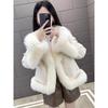 Trendy Women's Faux Fox Fur Coat - Youthful & Stylish Cotton-Padded Winter Jacket 2024