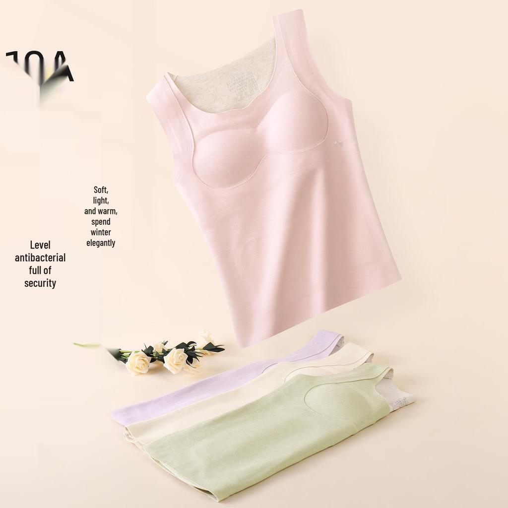 Girls' Seamless Autumn/Winter Mulberry Silk Bra Vest with Chest Pad