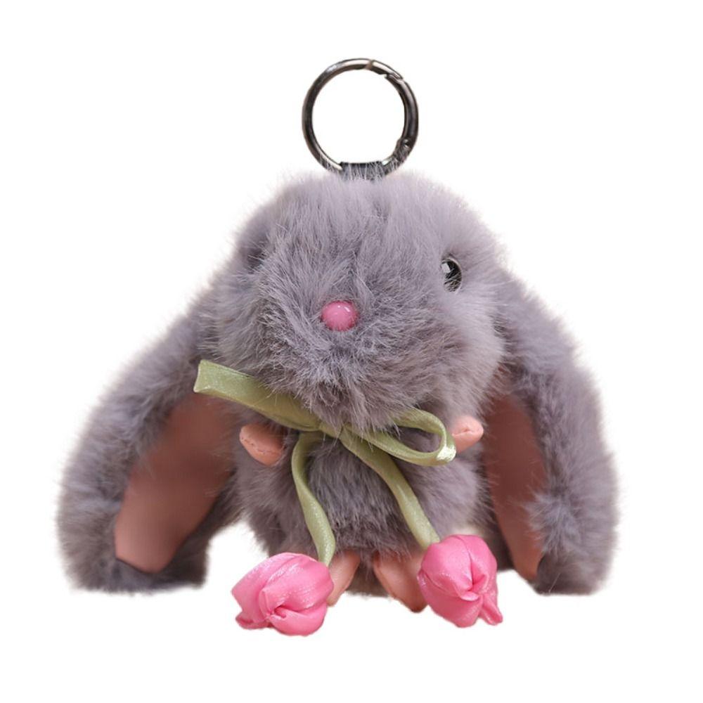 Soft Plush Doll Pendant Cute Cartoon Bunny Keyring Lovely Bag Charm  Girl