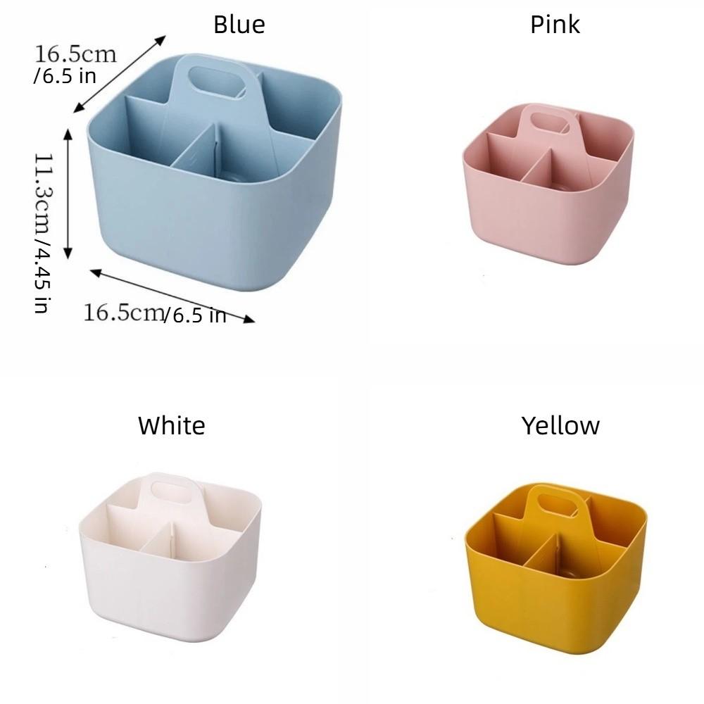 with Handle Cosmetic Organiser Multi-compartment Desk Storage Basket Split Pen Organiser Dormitory