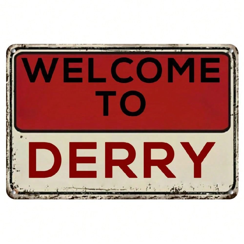 

Vintage Metal Poster Wall Art Derry Clown Horror Gift For Home