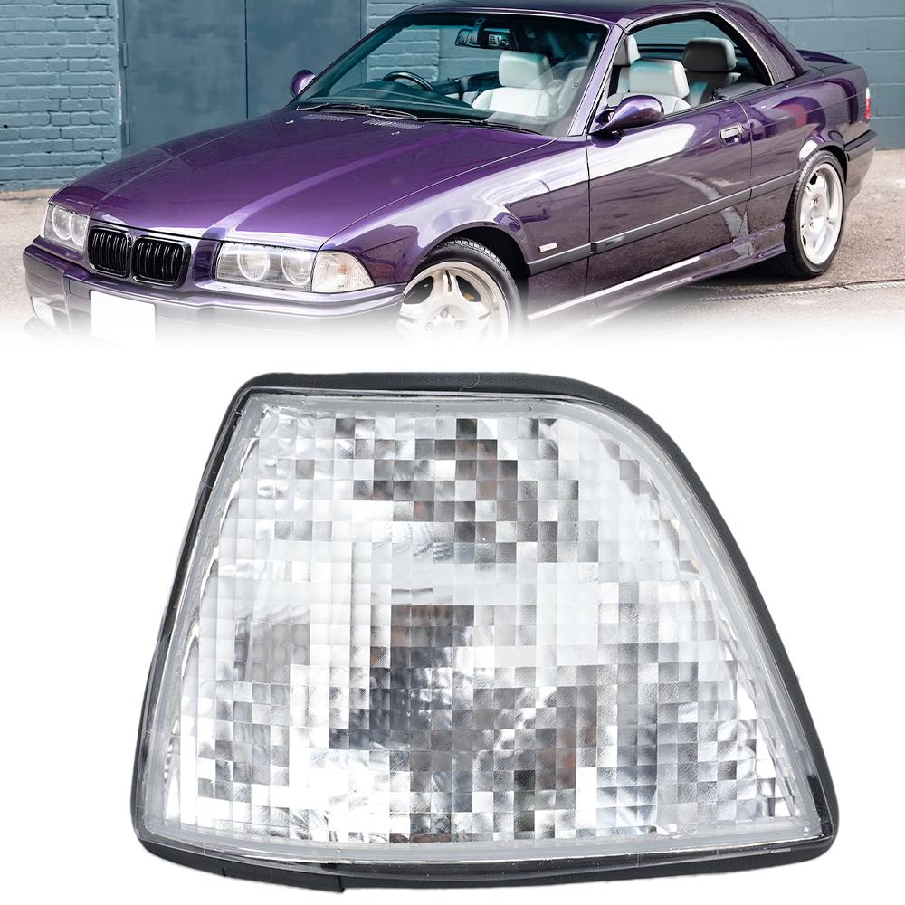 Corner Light For for BMW E36 318i 318ti 320i 325i 328i M3 4DOOR Sedan/Hatchback 1991-1999 White shell headlight side light