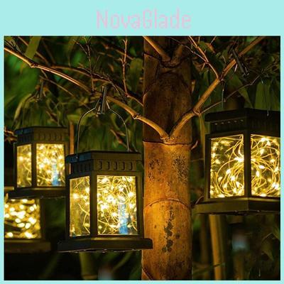Solarbetriebene LED-Gartenlaterne mit funkelnden Sternen-Lichterkette Wasserdicht