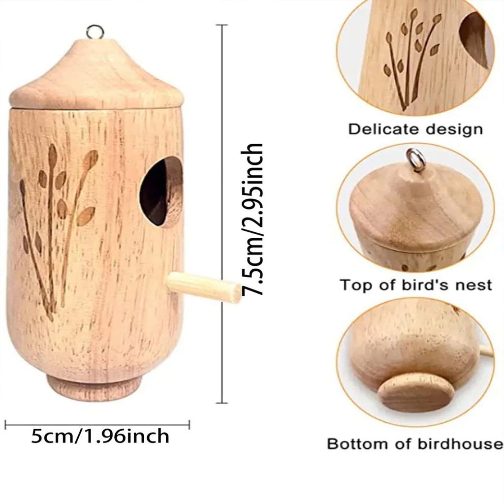 Outdoor Hanging Wooden Hummingbird Feeder House for Garden Decoration Ideal Gift for Bird Lovers