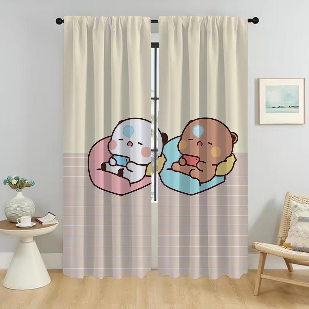 Set Of 2 Elegant Curtains Bubu Dudu Living Room Curtain Partition Tulle Bedroom Shades Kitchen Light Blocking For Great Made Polyester