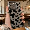 Black and White Cow Print Hard Phone Case for Iphone 16 15 14 13 12 11 Pro Max Mini Shockproof Anti-Scratch Protective Cover