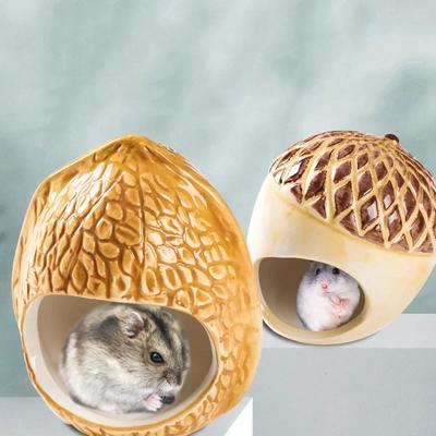 Niedlicher Keramik-Hamsterkäfig Kleintier-Keramikhaus Schlafnest Haustierbett Ratte Hamster-Spielzeug Käfig Haus Zubehör Leicht zu reinigen