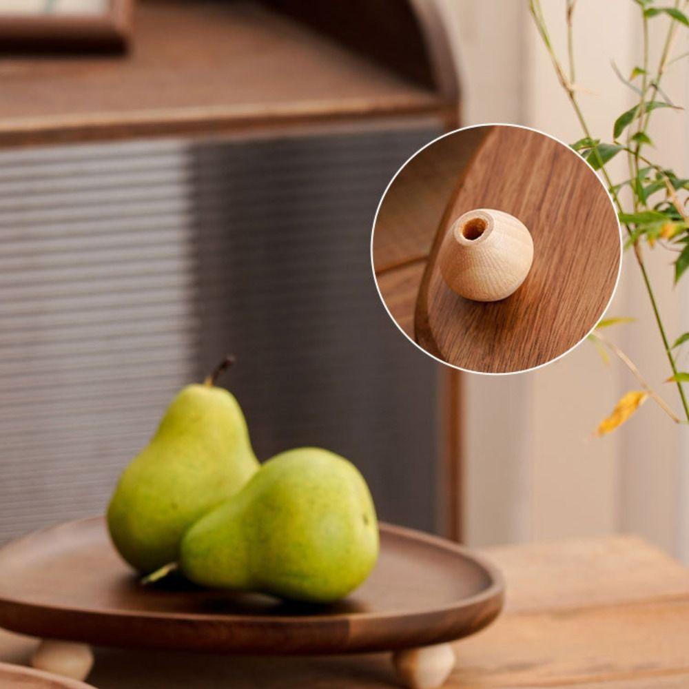 High Leg Storage Tray Wooden Dessert Plate Kitchen Organizer Fruit Plate  Festival