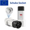 EVqiaoyi Typ 2 do Gniazdka Schuko Adapter EV Typ 2 na Konwerter 220V Wtyk Rozładowania Męski do Stacji Ładowania IEC 62196-2